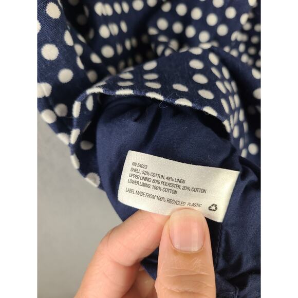 GAP Womens Blue White Strapless Polka Dots Linen Blend Dress Size 8 - Picture 5 of 8